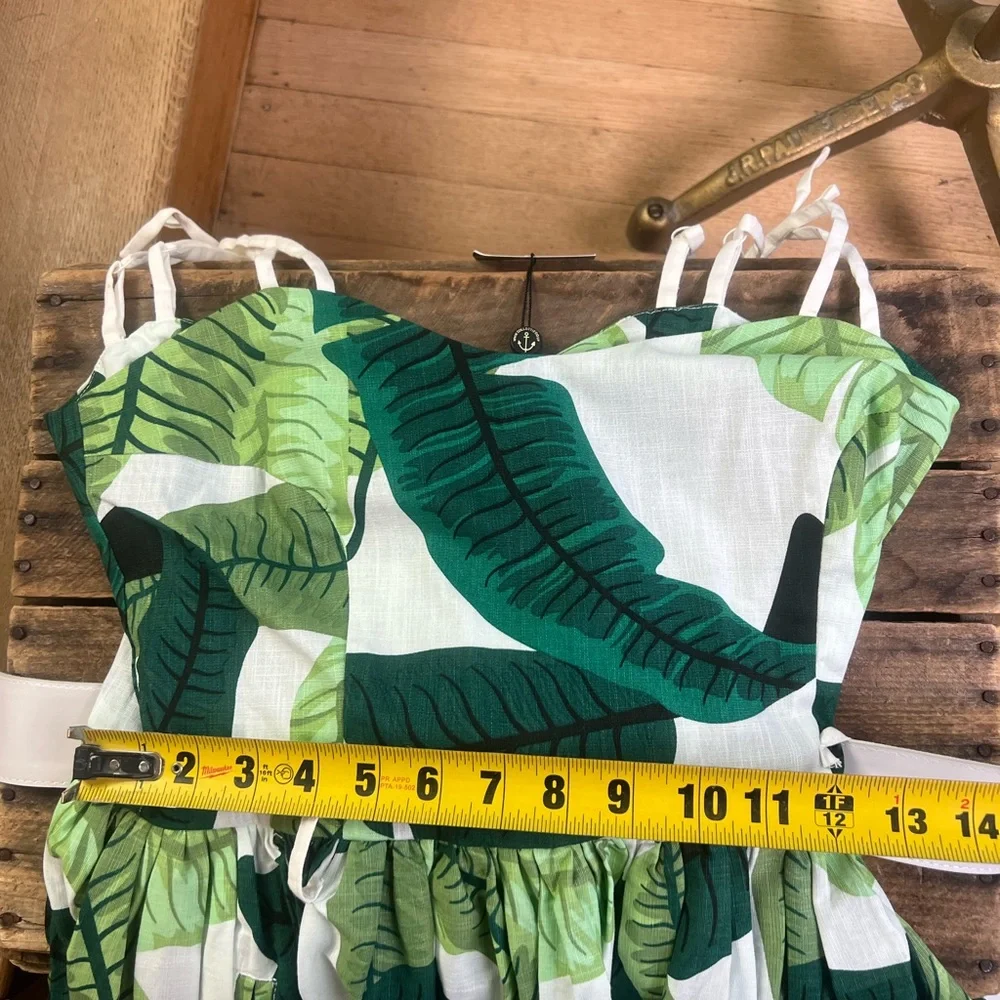 Collectif Mainline Jade Banana Leaf swing dress - Picture 12 of 13